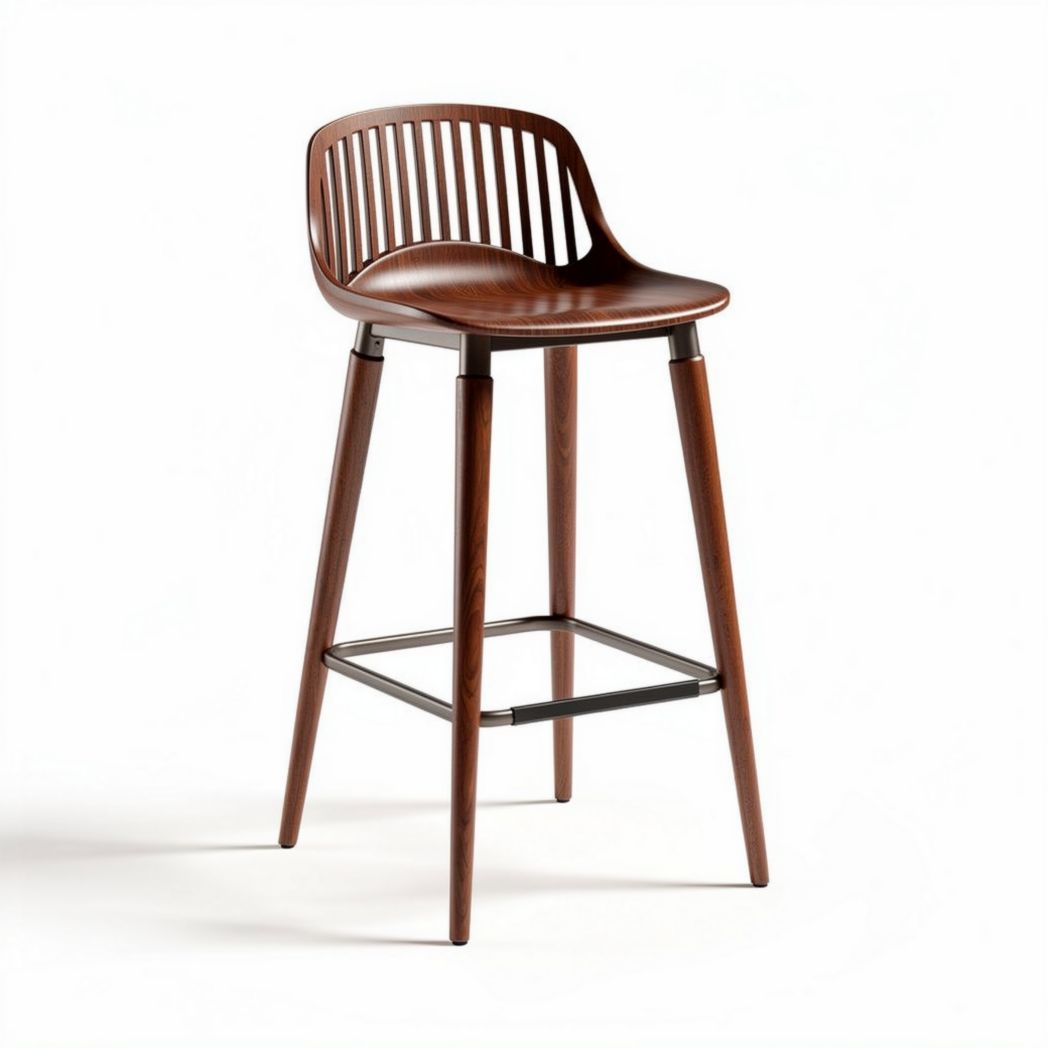 Hoker barowy z drewna bukowego do restauracji i kawiarni - 50 x 45 x 100cm